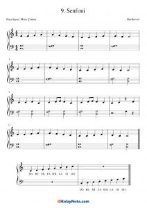 9. Senfoni Piyano Notası