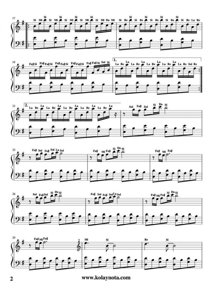 Amelie Piyano Notası - 2