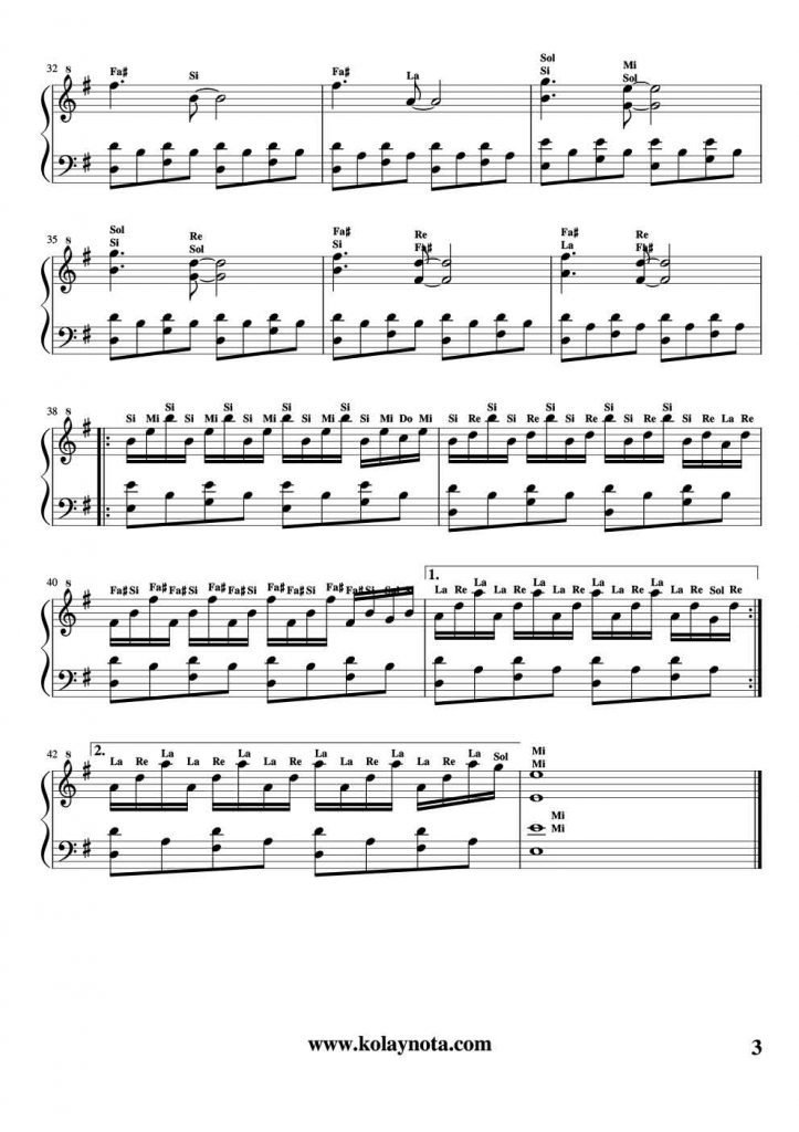 Amelie Piyano Notası - 3
