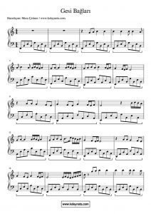 Gesi Bağları Piyano Notası