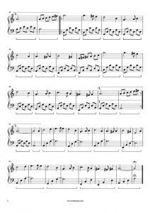 Greensleeves Piyano Notası - 2
