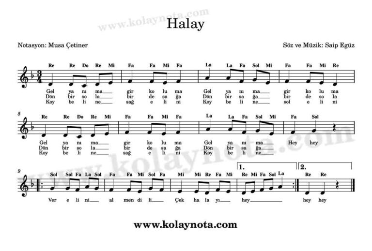 Halay Do Re Mi Notaları »