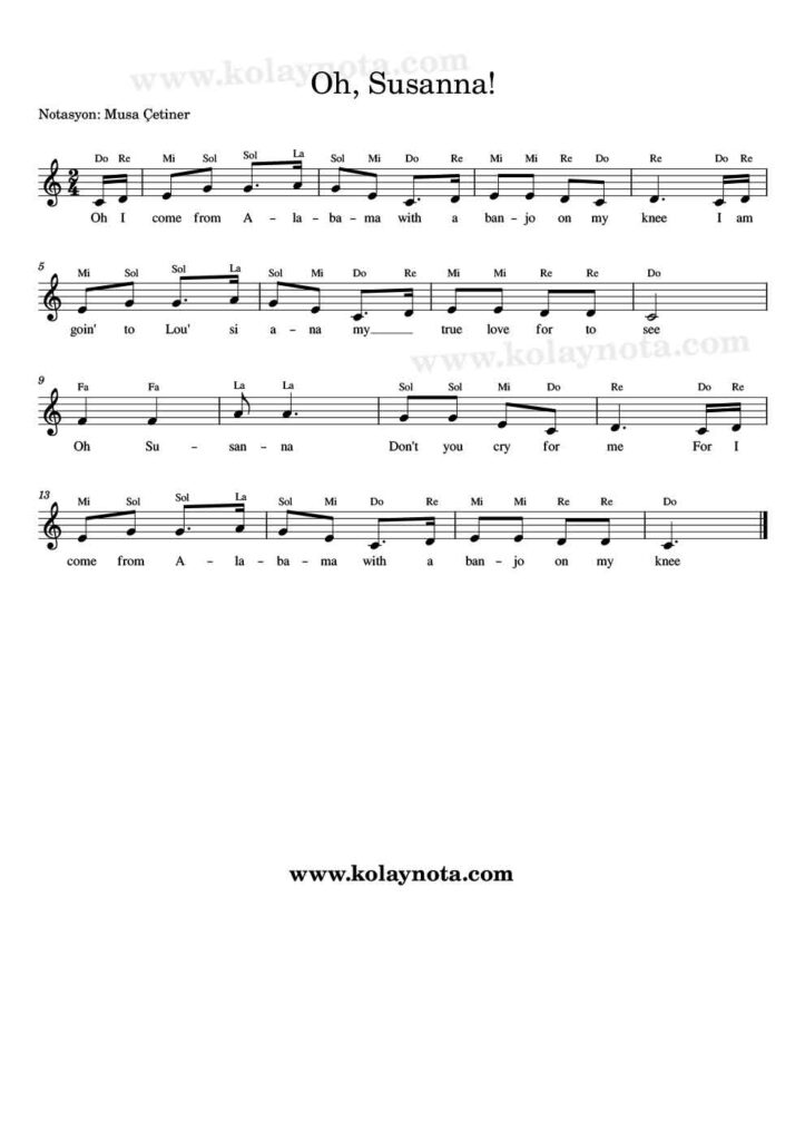 Oh Susanna Nota