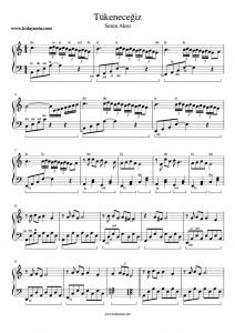 Tükeneceğiz - Piyano Nota