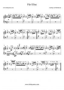 Für Elise Kolay Piyano Notası