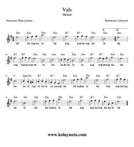 Calatayud - Vals - Melodi Kolay Notası