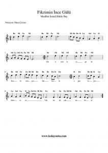 Fikrimin İnce Gülü Nota 1