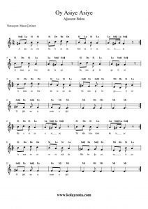 Oy Asiye Asiye - Kolay Notası