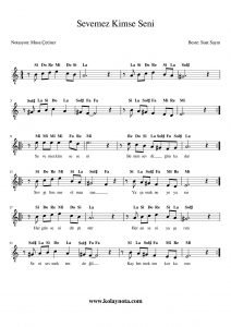 Sevemez Kimse Seni - Kolay Notası