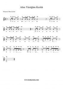 Altın Yüzüğüm Kırıldı - Kolay Notası