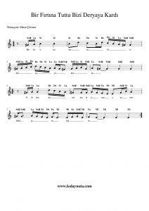 Bir Fırtına Tuttu Bizi - Kolay Notası