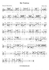 Bir Telefon - Kolay Notası