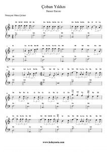 Çoban Yıldızı - Kolay Piyano Notası