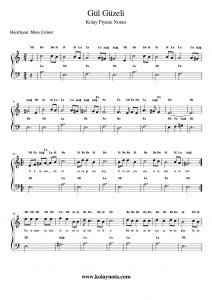 Gül Güzeli - Kolay Piyano Notası