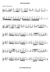 Harmandalı - Kolay Bağlama Notası