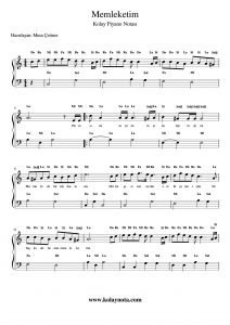 Memleketim - Kolay Piyano Notası
