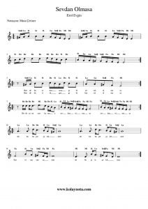 Sevdan Olmasa - Kolay Notası