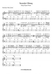 Sezenler Olmuş - Kolay Piyano Notası
