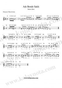 Adı Bende Saklı - Kolay Notası