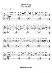 Plevne Marşı - Kolay Piyano Notası