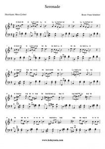 Serenade - Piyano Kolay Notası