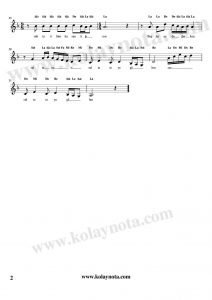 Sultan-ı Yegah - Kolay Notası - 2