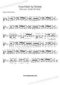 Uyan Güzel Aç Gözünü - Aykız - Keloğlan - Kolay Notası