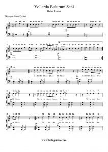 Yollarda Bulurum Seni - Kolay Piyano Notası