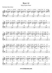 Beni Al - Kolay Piyano Notası