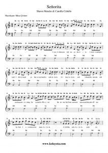 Señorita - Kolay Piyano Notası