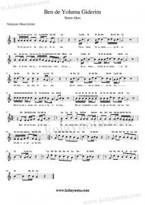 Ben de Yoluma Giderim - Kolay Notası