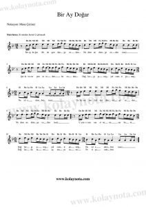 Bir Ay Doğar - Kolay Bağlama Notası