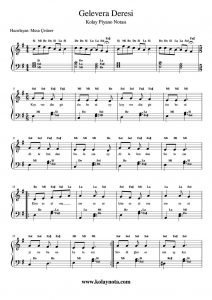 Gelevera Deresi - Kolay Piyano Notası