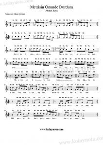 Metrisin Önünde Durdum - Kolay Notası - Mİ