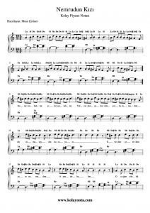 Nemrudun Kızı - Kolay Piyano Notası