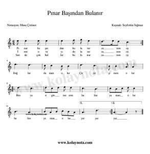 Pınar Başında Bulanır - Bağlama Notası