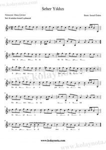 Seher Yıldızı - Bağlama Notası