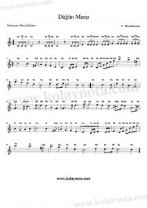 Düğün Marşı Kolay Notası