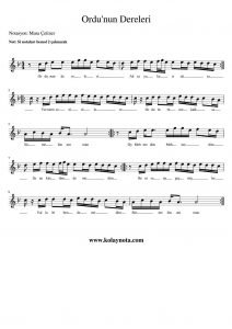 Ordu'nun Dereleri - Bağlama Notası