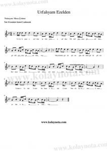 Urfalıyam Ezelden - Bağlama Notası