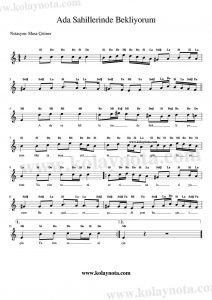 Ada Sahilleri - Kolay Notası