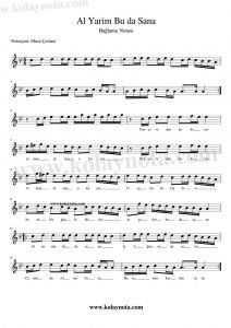 Al Yarim Bu da Sana - Bağlama Notası