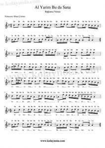 Al Yarim Bu da Sana - Kolay Bağlama Notası
