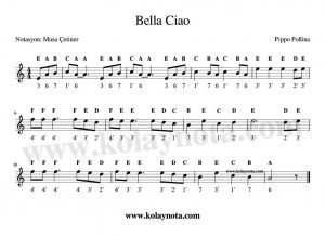 Çav Bella - Kalimba Notaları