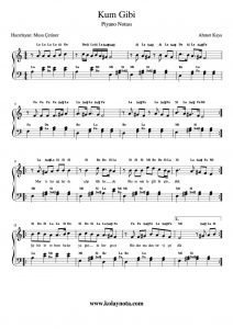 Kum Gibi - Piyano Notası