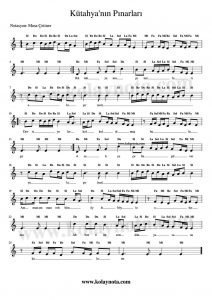 Kütahya'nın Pınarları - Kolay Notası - Mi Karar