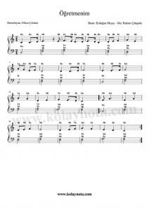 Öğretmenim Canım Benim - Kolay Piyano Notası