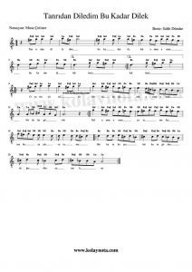 Tanrıdan Diledim Bu Kadar Dilek - Kolay Notası - La Karar