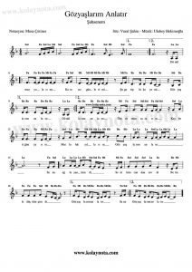 Gözyaşlarım Anlatır Nota - 1