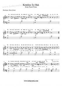 Kendine İyi Bak Piyano Notası - Kolay